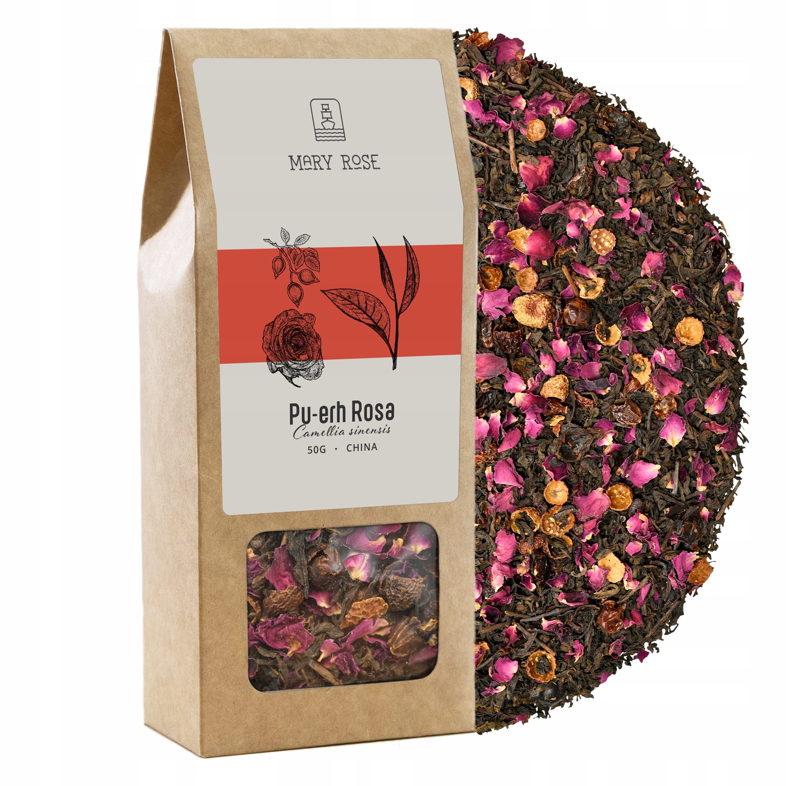 Mary Rose Čaj Pu-erh Rosa 50 g
