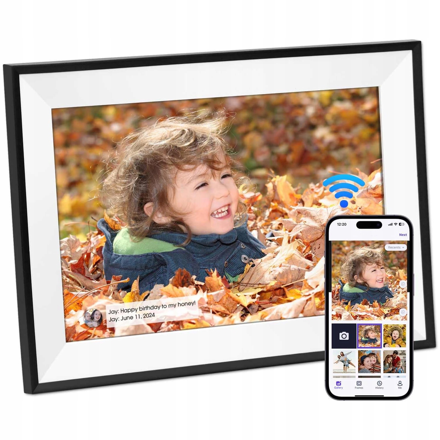 Fotorámeček Digitální Rámeček Dotykový Fotografie Wifi Videa 10,1 Palce 32GB