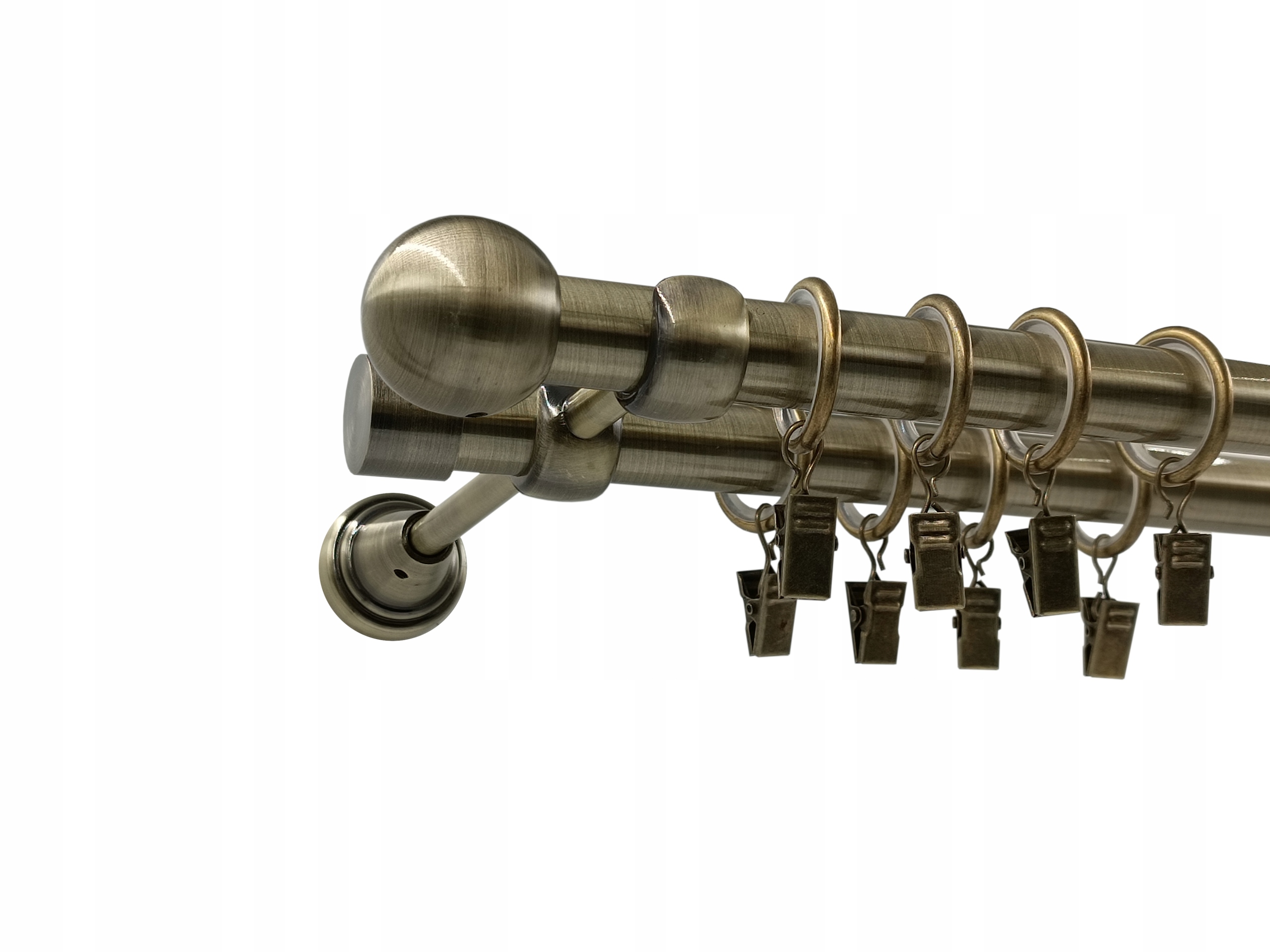 Garnýž Kovový Lux 19+19mm galvanizovaný Zlato Antik 360cm MIX Koncovek