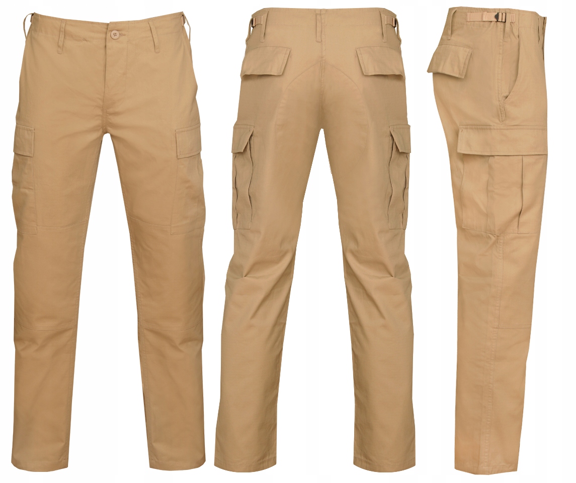 

Spodnie Bojówki Bdu Slim Fit Wojskowe r/s Khaki