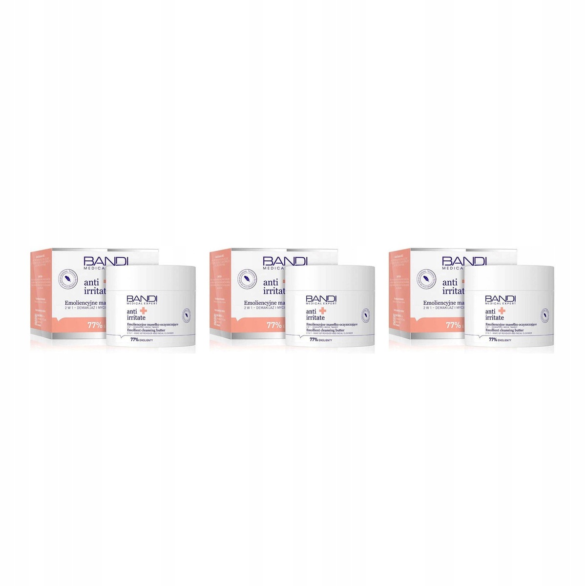 Zestaw: 3x Bandi Medical Expert Anti Irritate emoliencyjne masełko 2w1 90ml