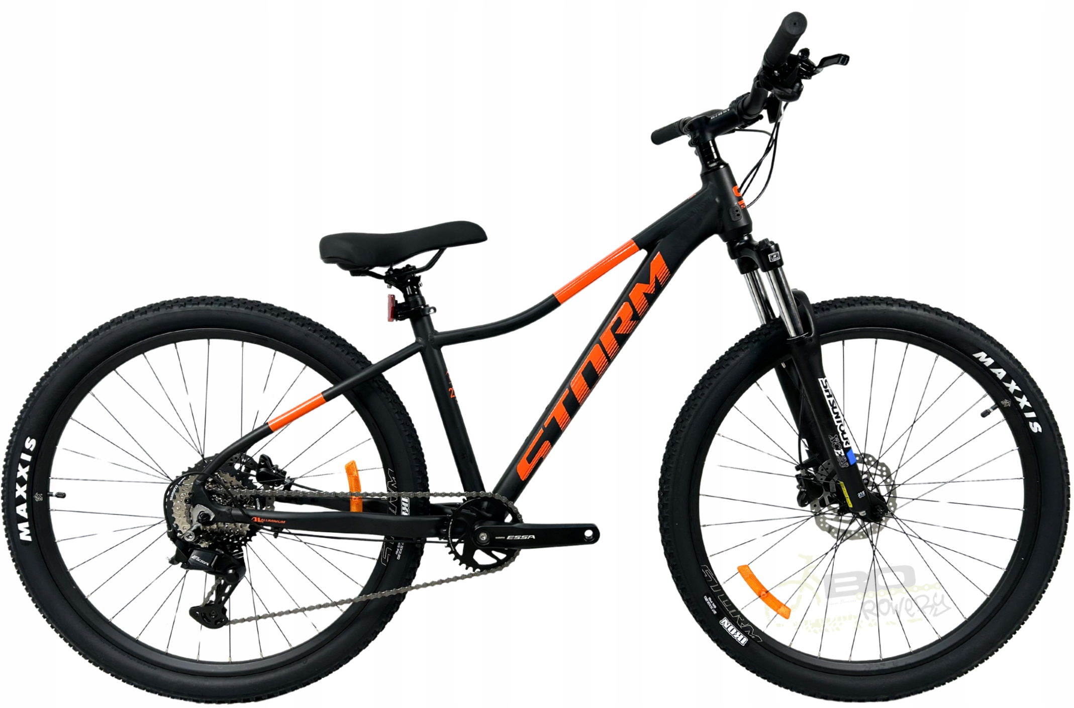 Rower Górski Mtb Storm Shark 4.0 rama 15 27,5 czarny pomarańcz 1x8 2026
