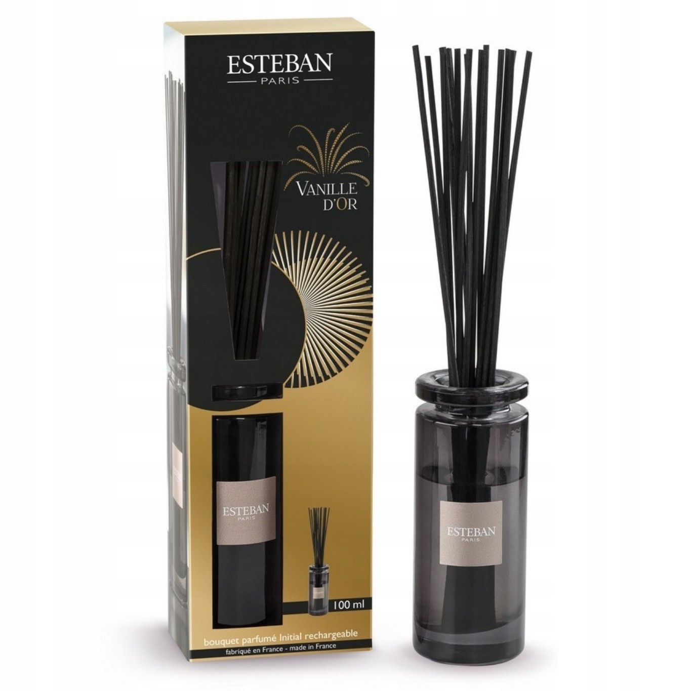 Difuzér s tyčinkami, olej do interiéru domu 100 ml Vanille D'or