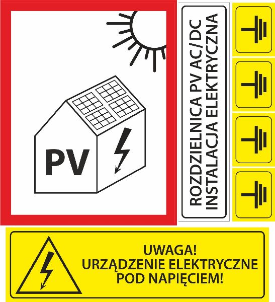 

Naklejki na Rozdzielnice, Fotowoltaika nowe wymogi