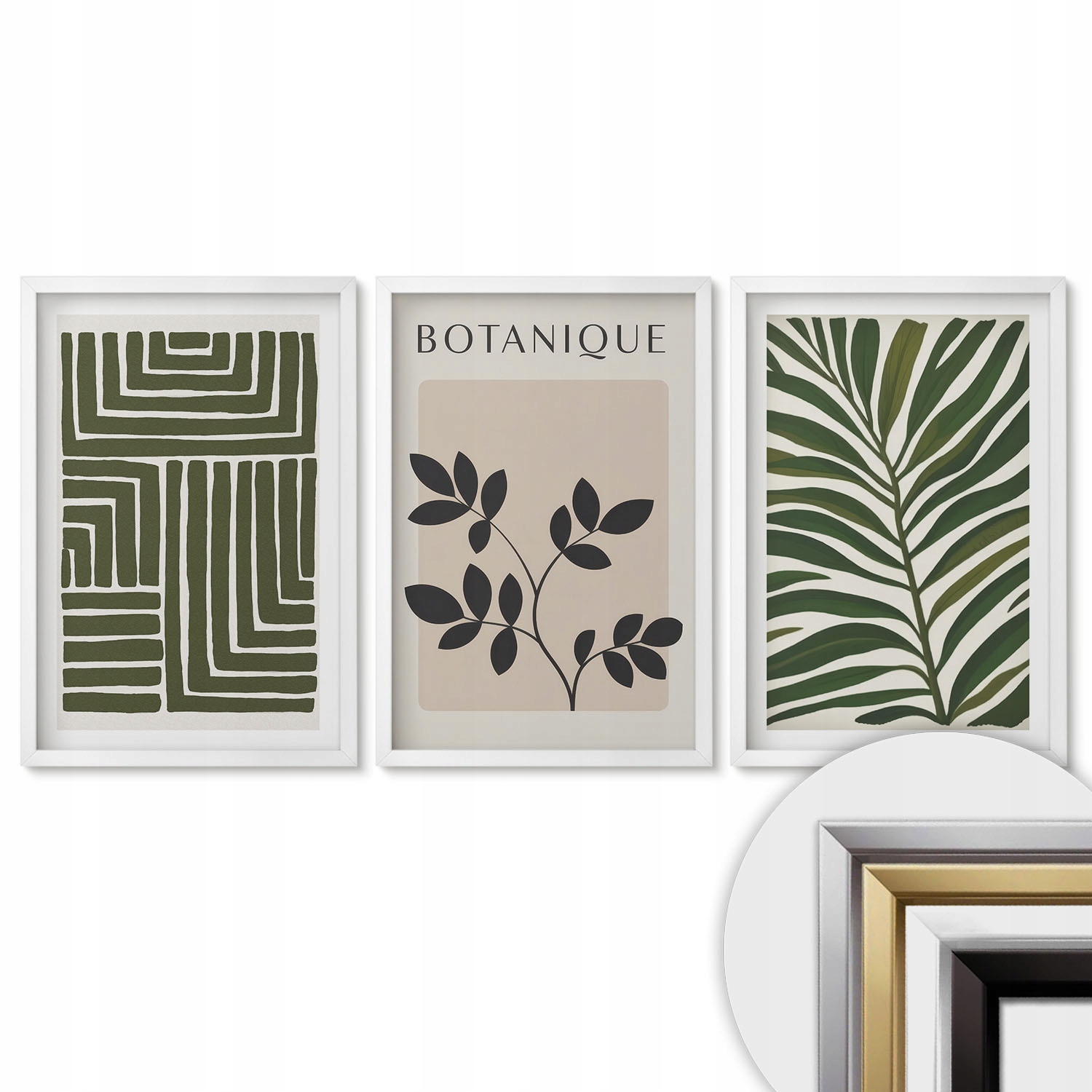 Sada prémiových ozdobných obrazů do kabinetu Botanické boho minimalismus