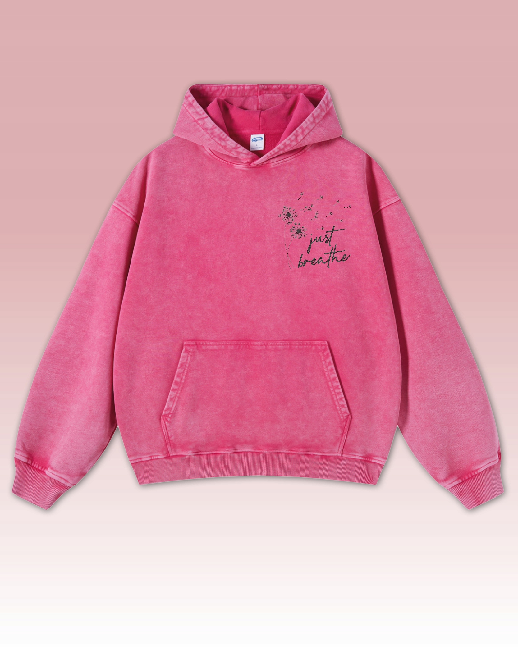 Mikina Just Breathe Edice Black Haft Dýchej Zachyť Dech Růžová XL