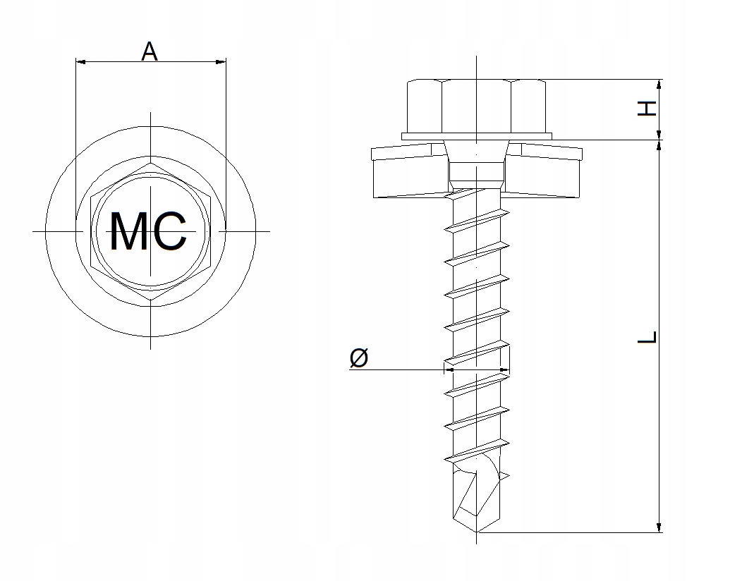 Wkręty farmerskie samowiercące do drewna 4,8x80 mm RAL 7016 Rodzaj wkręty