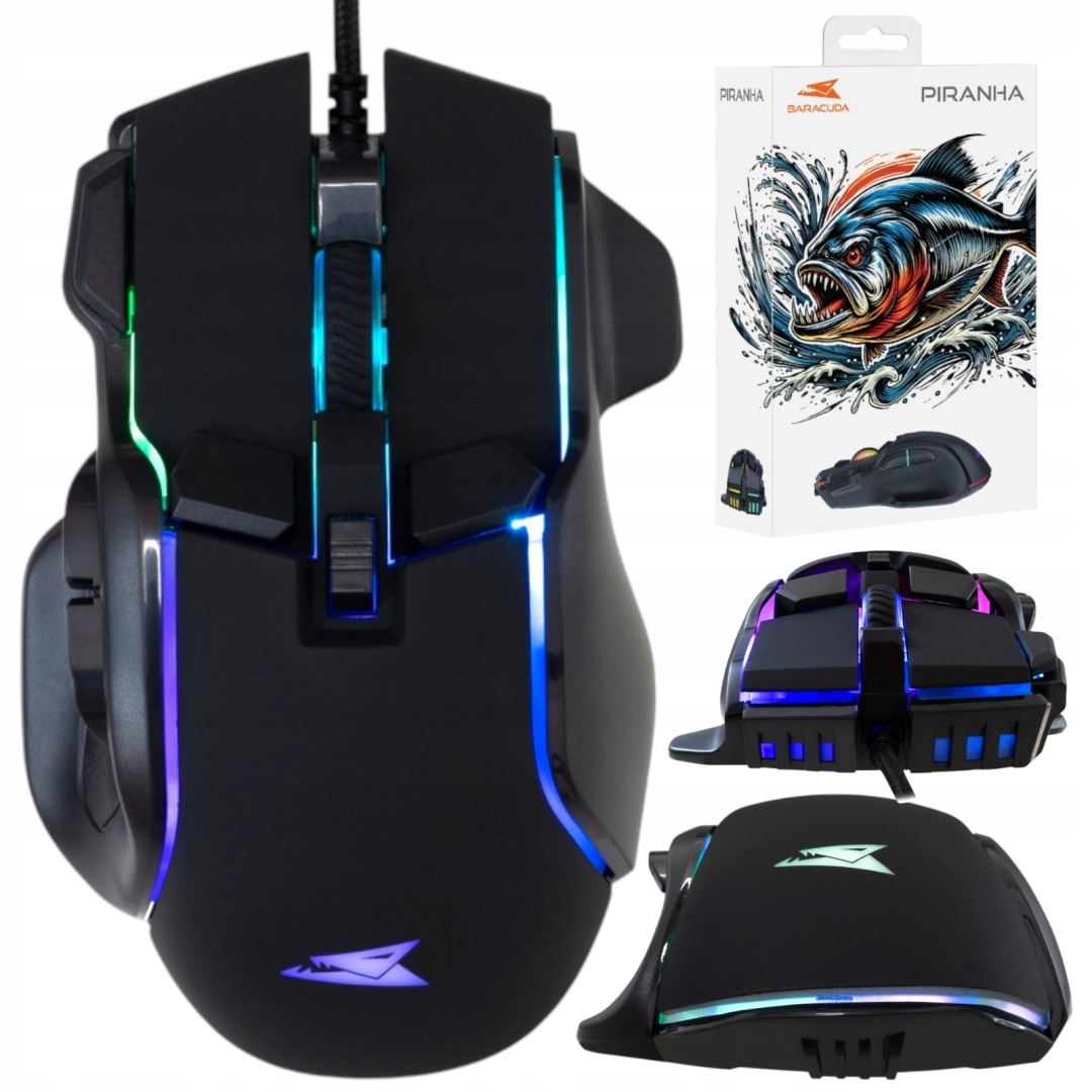 Mysz Gamingowa Dla Graczy 7 Klawiszy 7200 Dpi Nowoczesna Rgb Precyzyjna Cza