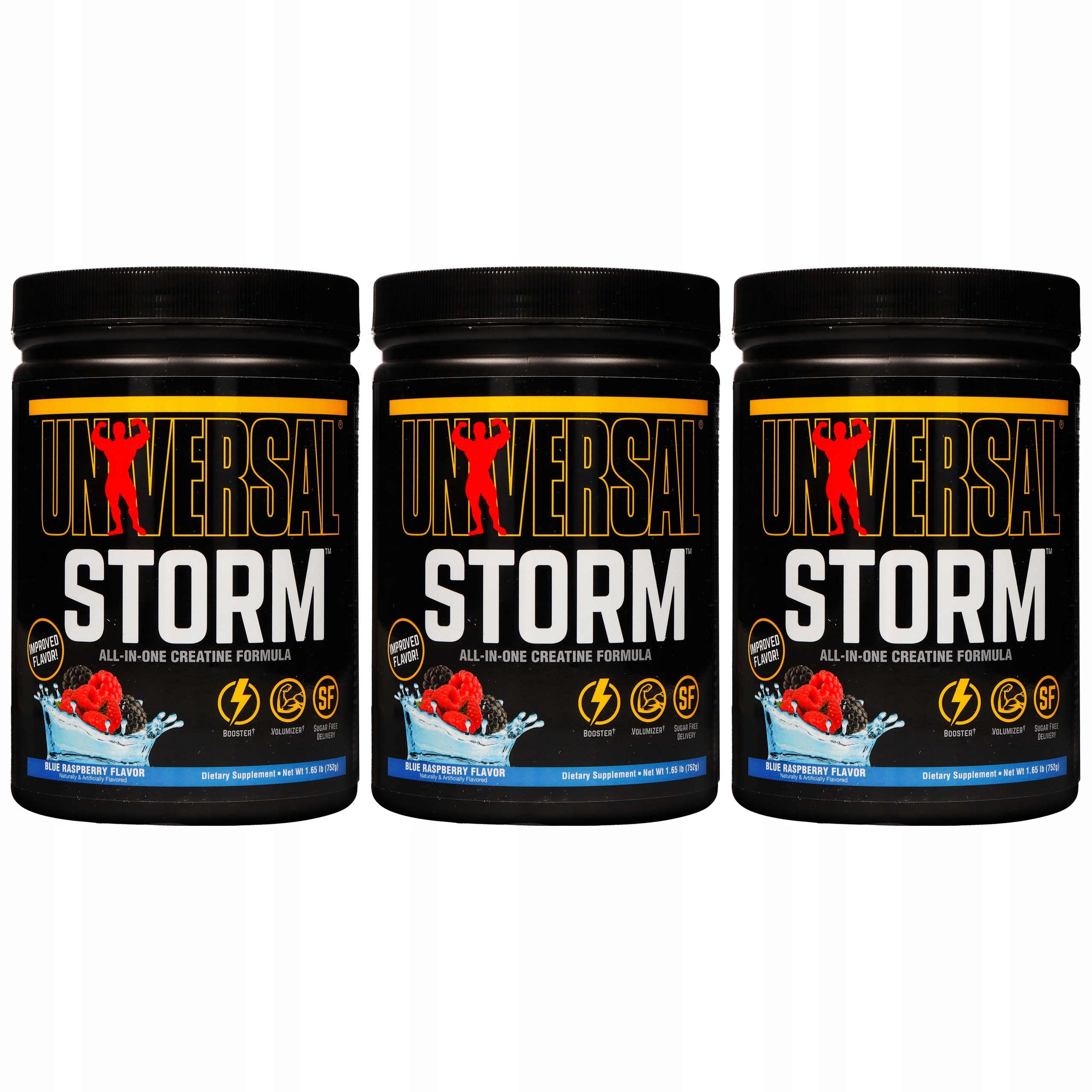 3x Universal Storm 750g Stack Kreatin Síla Z Usa