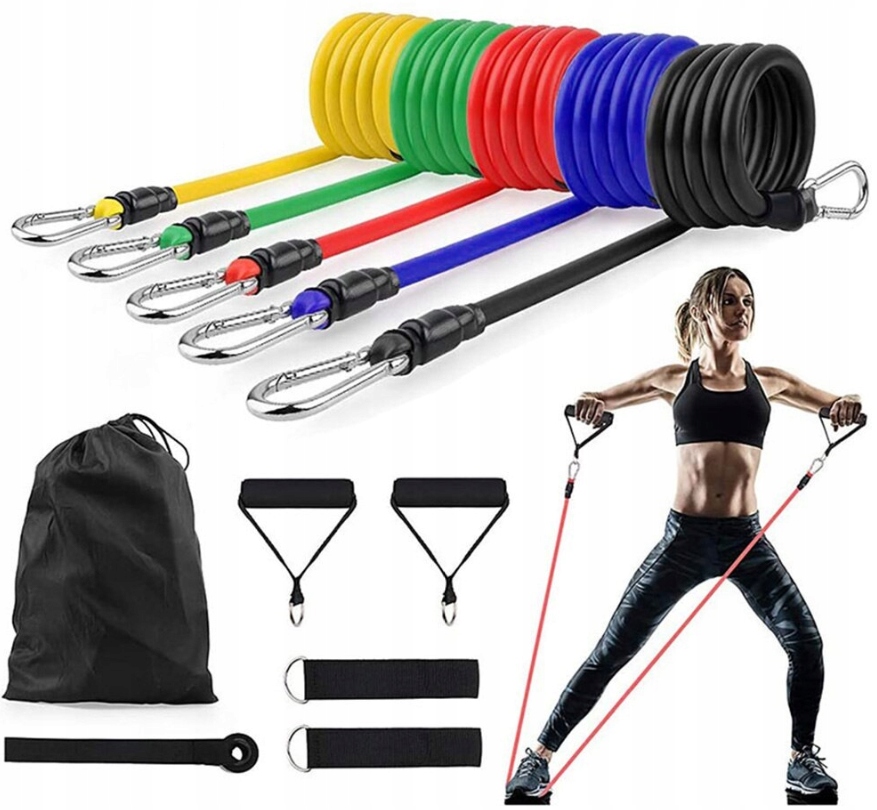 

Zestaw 5 Gum Do Ćwiczeń Fitness Oporowe Z Uchwytem