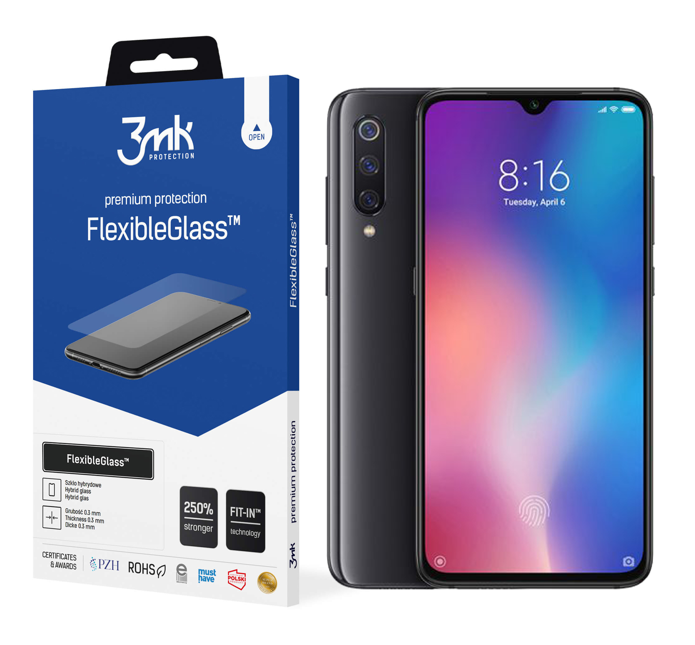 

Szkło 3MK FlexibleGlass do Xiaomi Mi9