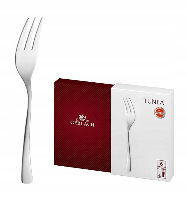 GERLACH TUNEA SZTUĆCE WIDELCZYKI DO CIASTA 6 EL DLA 6 OSÓB POŁYSK PUDEŁKO