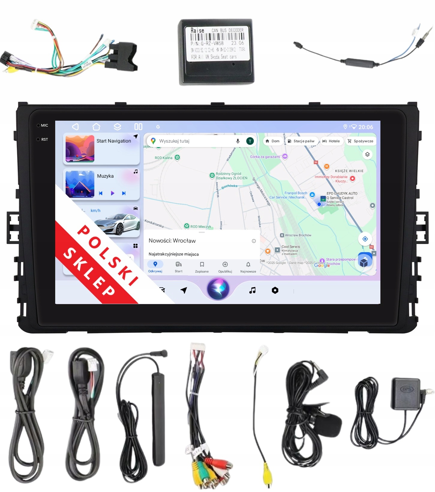 Rádio 2DIN Navigace Android 14 Volkswagen Polo VI T-cross 3/32 Gb Lte Dsp