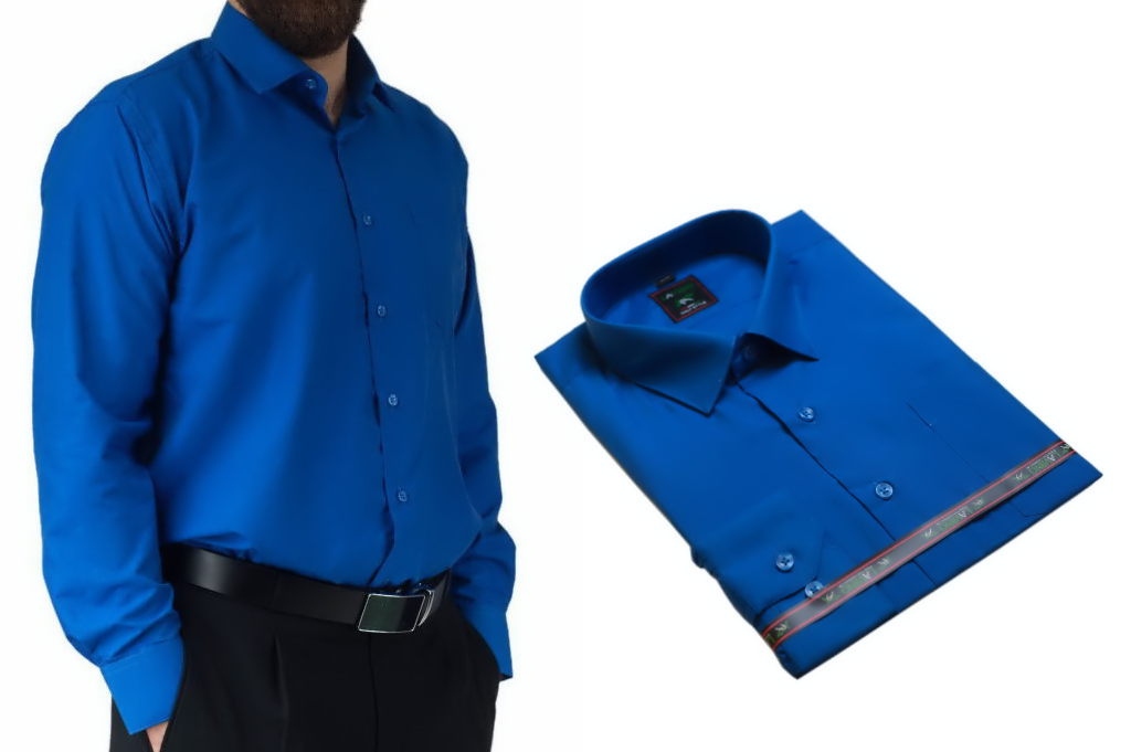 

49/50 Duża koszula męska chabrowa długi rękaw