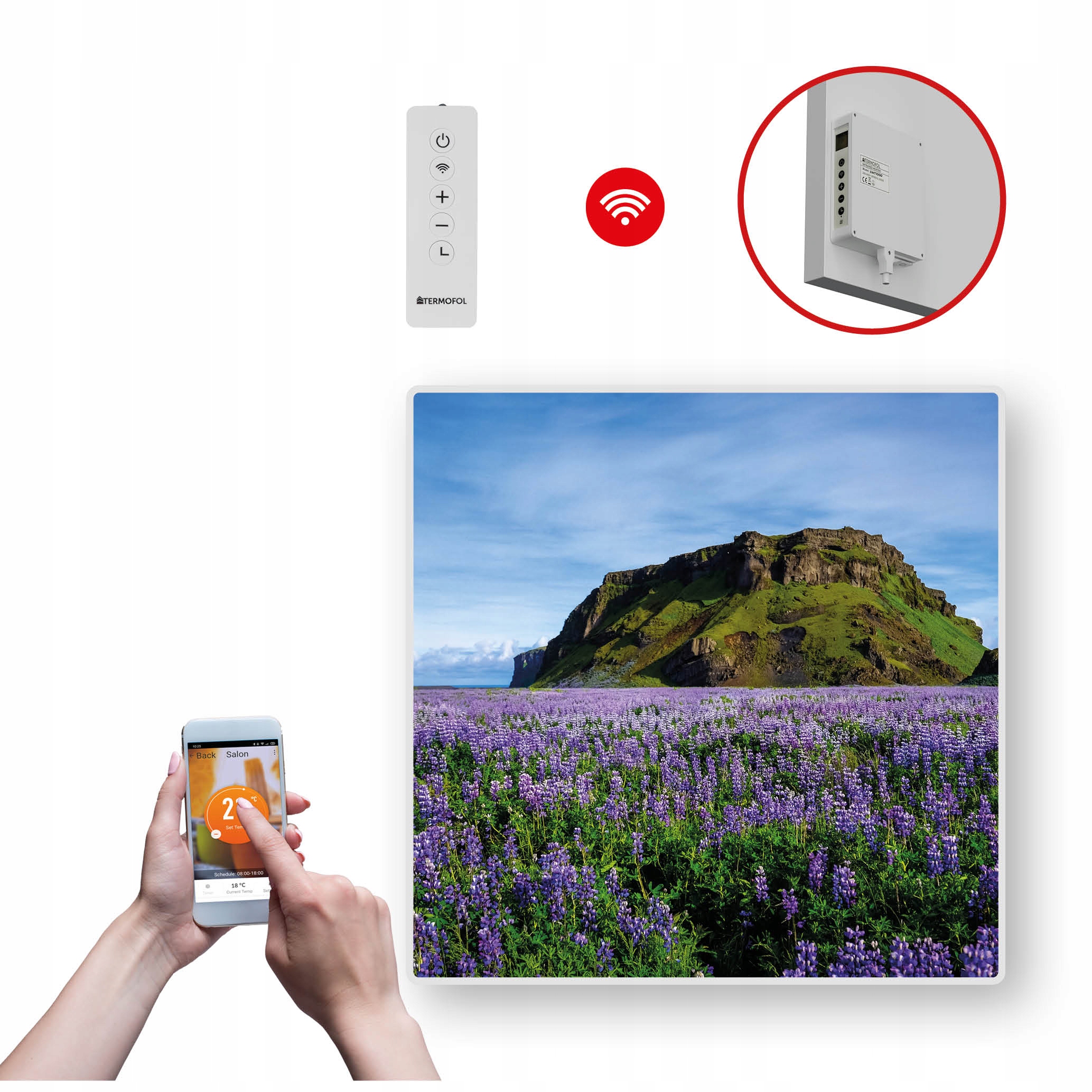 Dekoračný infračervený Ohrievací Panel s výkonom 350 W a Wifi