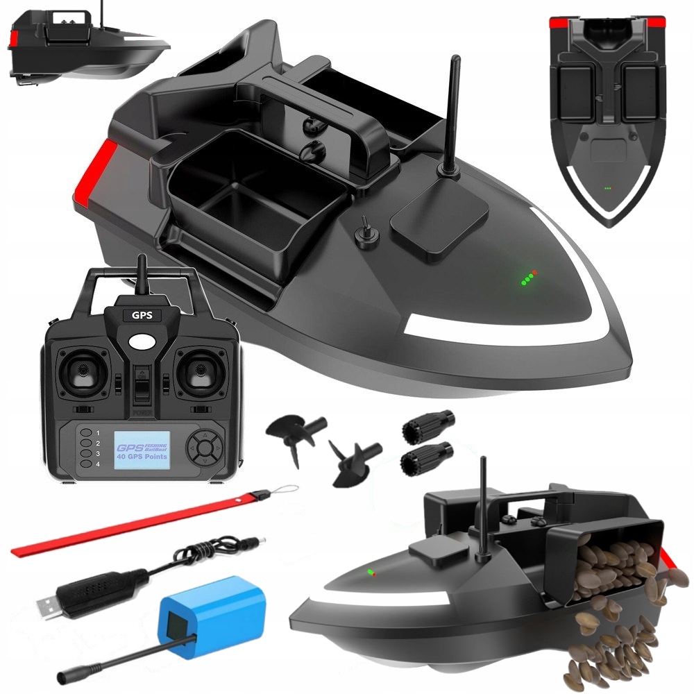 Łódka Zanętowa Flytec V020 Gps 3 Zbiorniki 500m Bateria 12000mAh Led