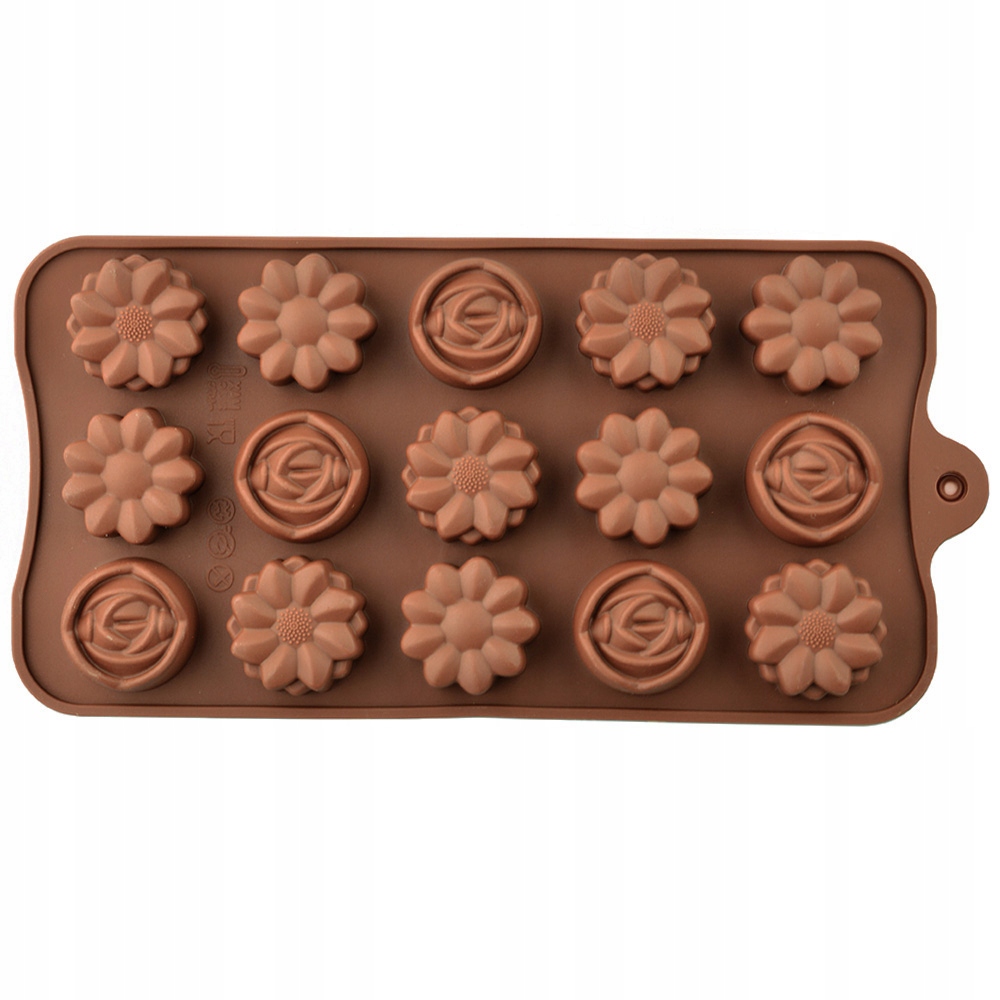 FOREMKA SILIKONOWA CZEKOLADKI KWIATKI 12 SZT B1904