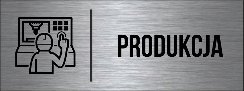 

Tabliczka Produkcja Aluminium Piktogram Srebrna