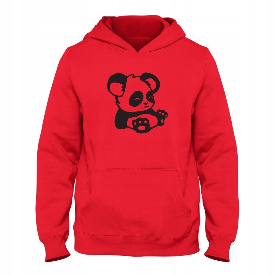 

Bluza męska Z Uroczą Pandą, kangurka, czerwień 3XL