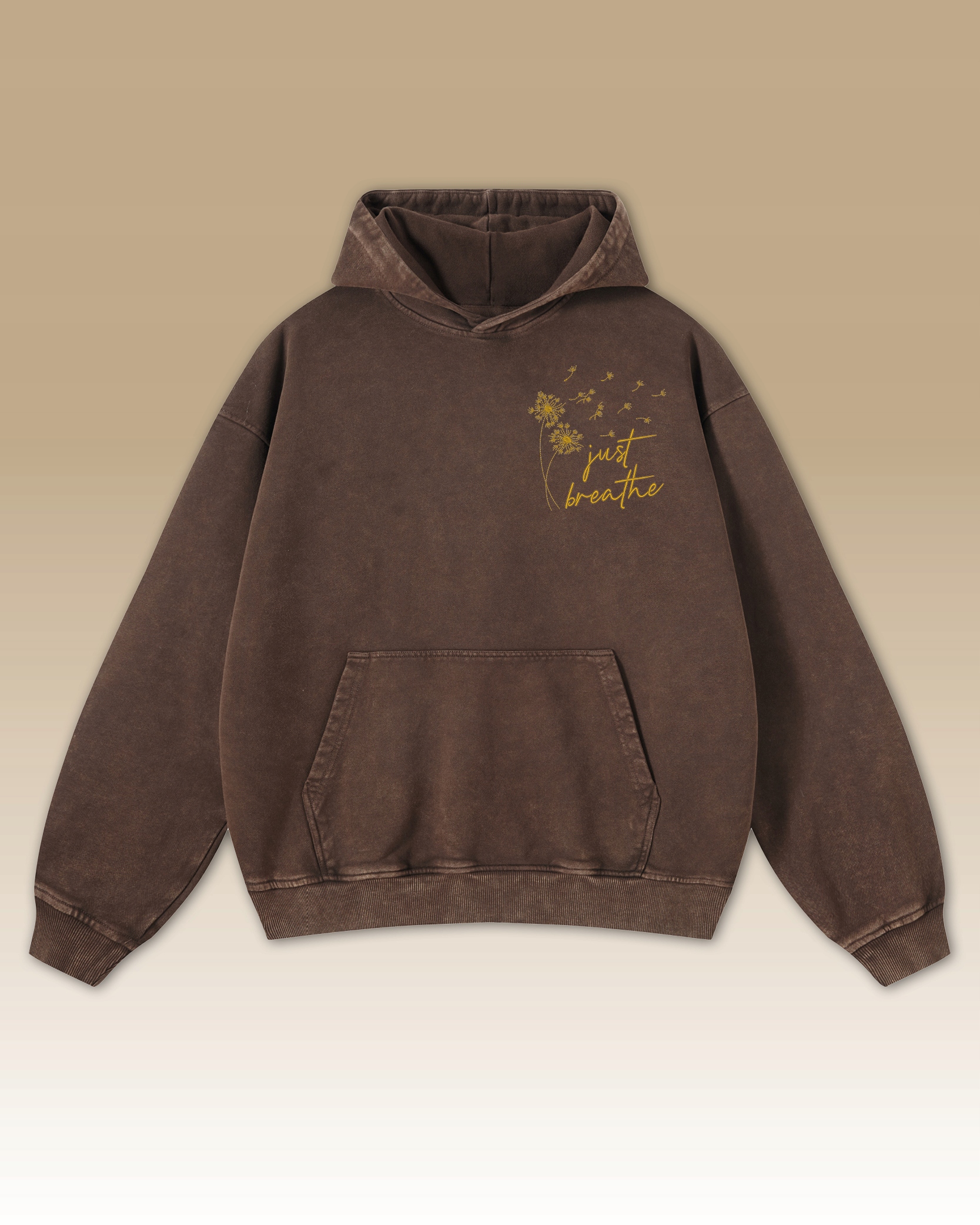 Mikina Just Breathe Edice Gold Haft Dýchej Zachyť Dech Hnědá XL