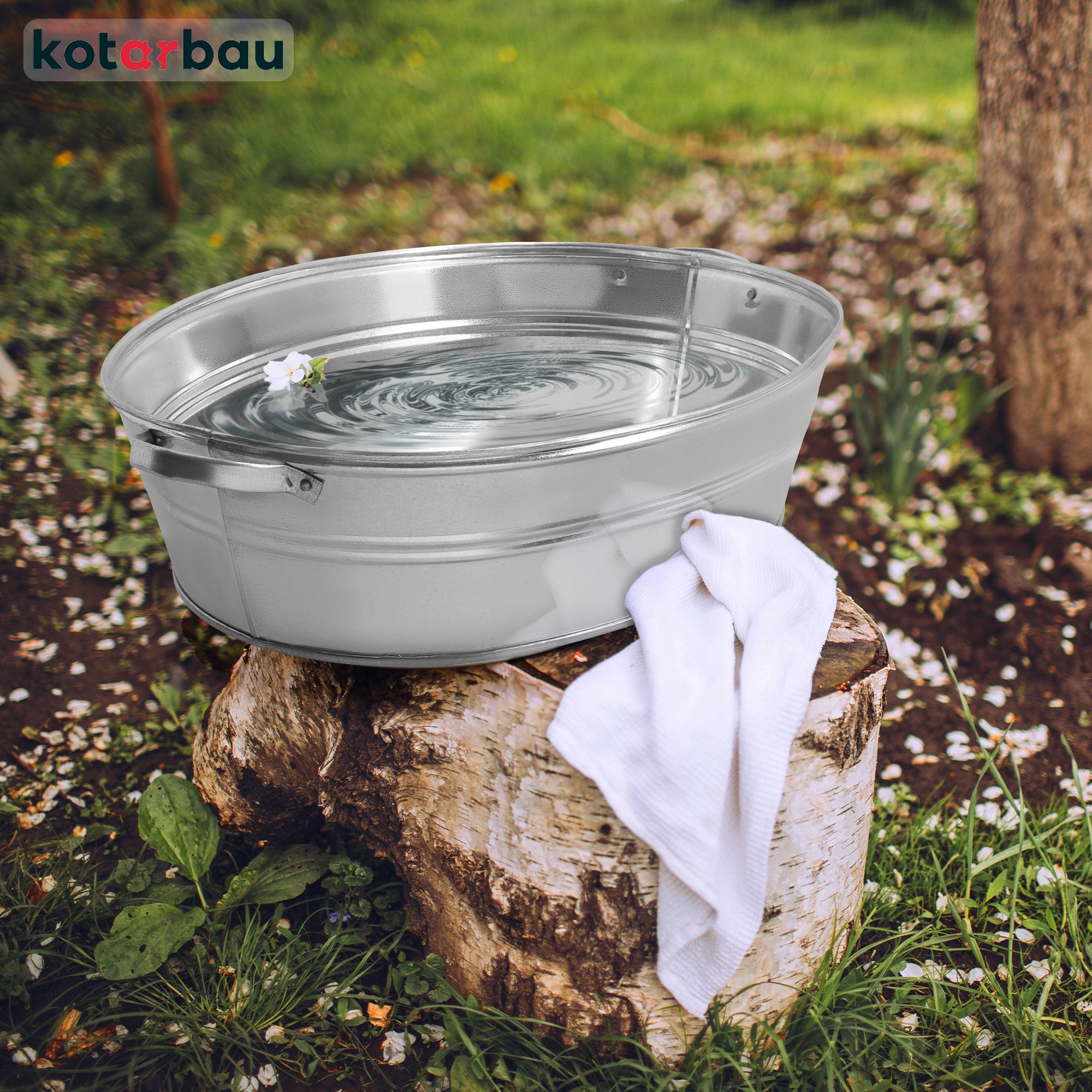 MISKA MISA OCYNKOWANA WANNA DONICA DONICZKA STALOWA OWALNA KWIATY WODĘ 27L Pojemność 27 l