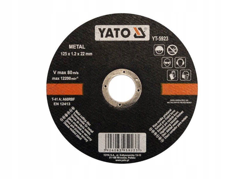 

Tarcza do cięcia metalu 125x1,2x22 mm YT-5923