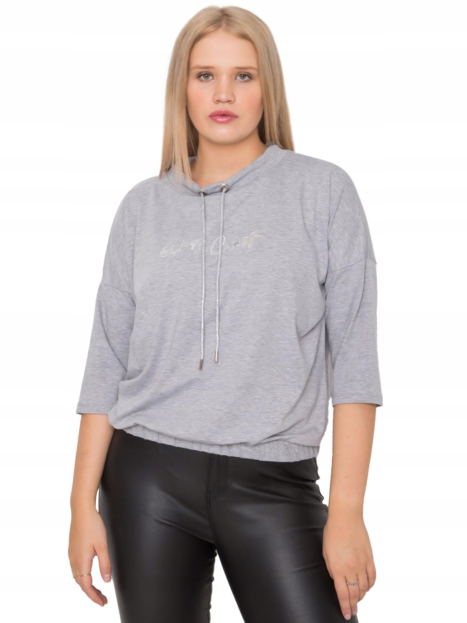 

Bluzka Damska Plus Size rękaw 3/4 dżety