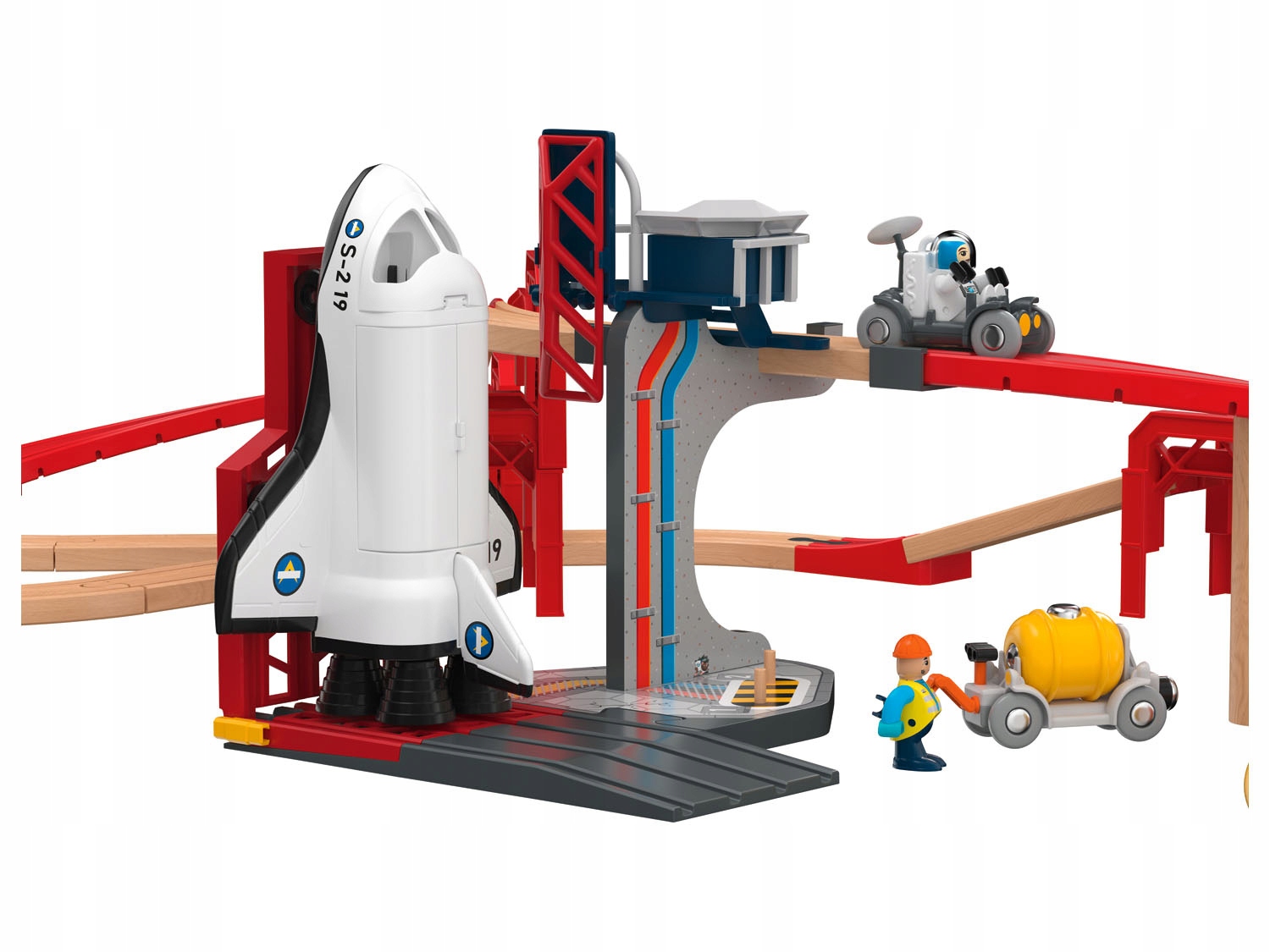 PLAYTIVE drewniana kolejka 75 elem. STACJA KOSMICZNA Materiał drewno metal plastik