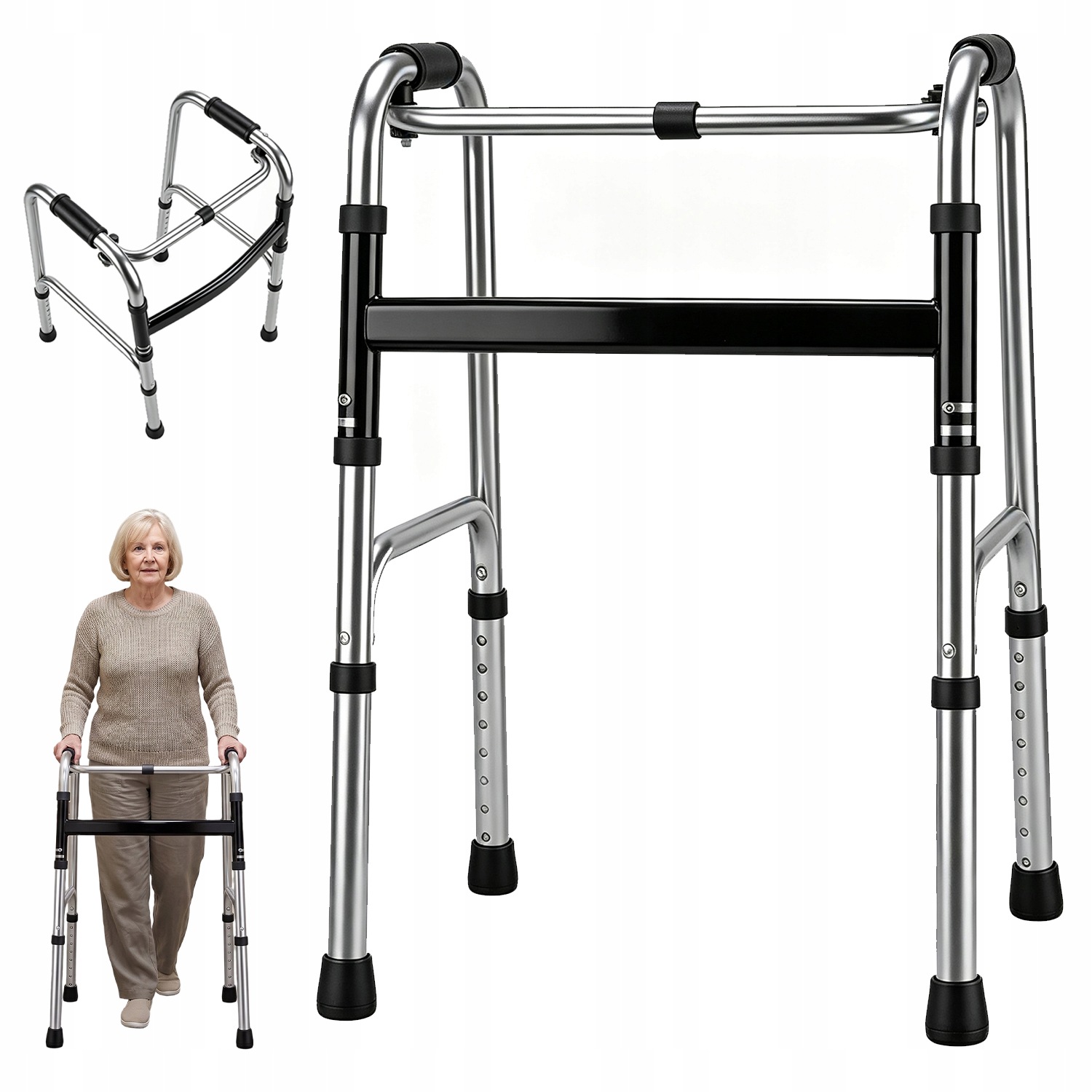 Chodzik Aluminiowy Dla Senior Bezpieczny Stabilny Chód Do 150 Kg