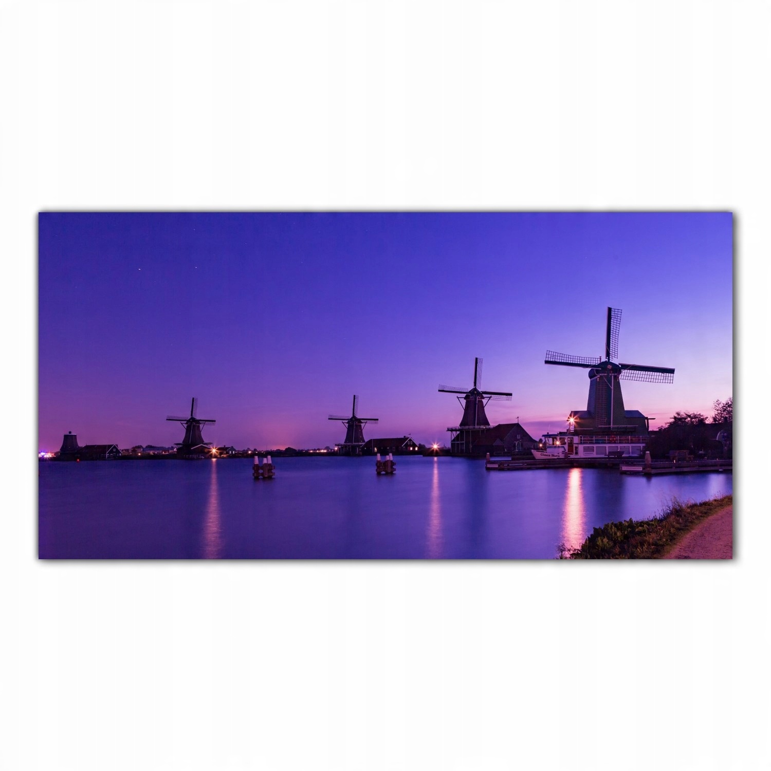 

Obraz na szkle Foto Holandia Młyn Krajobraz 120x60