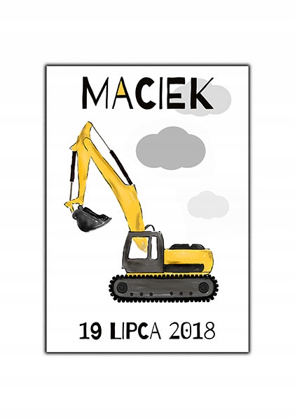 

Plakat literka metryczka chrzest a3