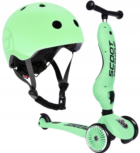 Scoot And Ride Kiwi ZESTAW HULAJNOGA i Jeździk 2w1 + KASK z LED S do M 1+