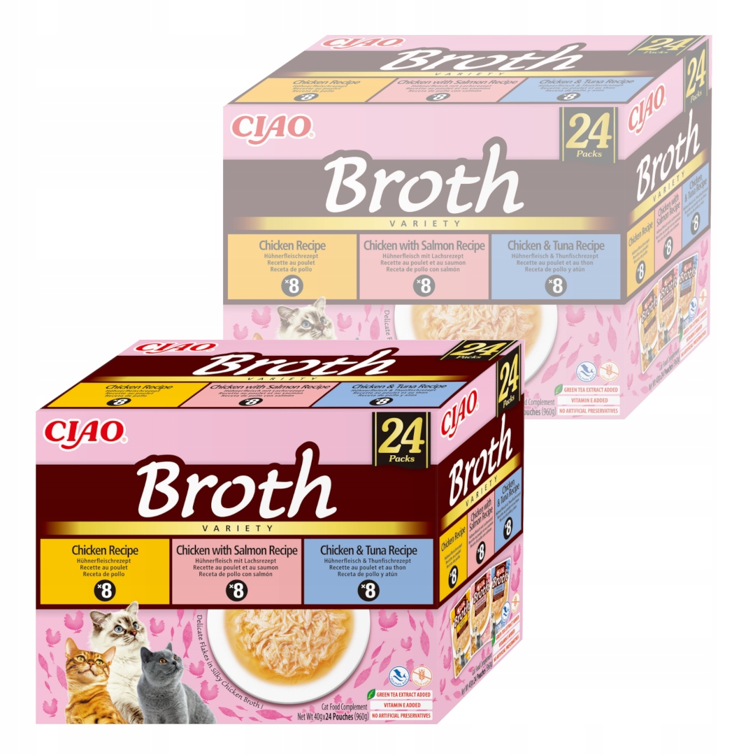 Levně Inaba Cat Ciao Broth 48x40g Doplňkové Krmivo pro kočky s vývarem Mix Chutí