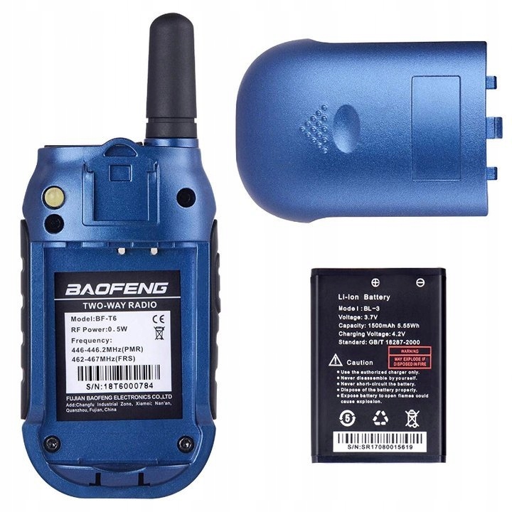 WALKIE TALKIE DLA DZIECI KRÓTKOFALÓWKA ŁOKI TOKI PMR LATARKA USB VOX Kod producenta BF-T6