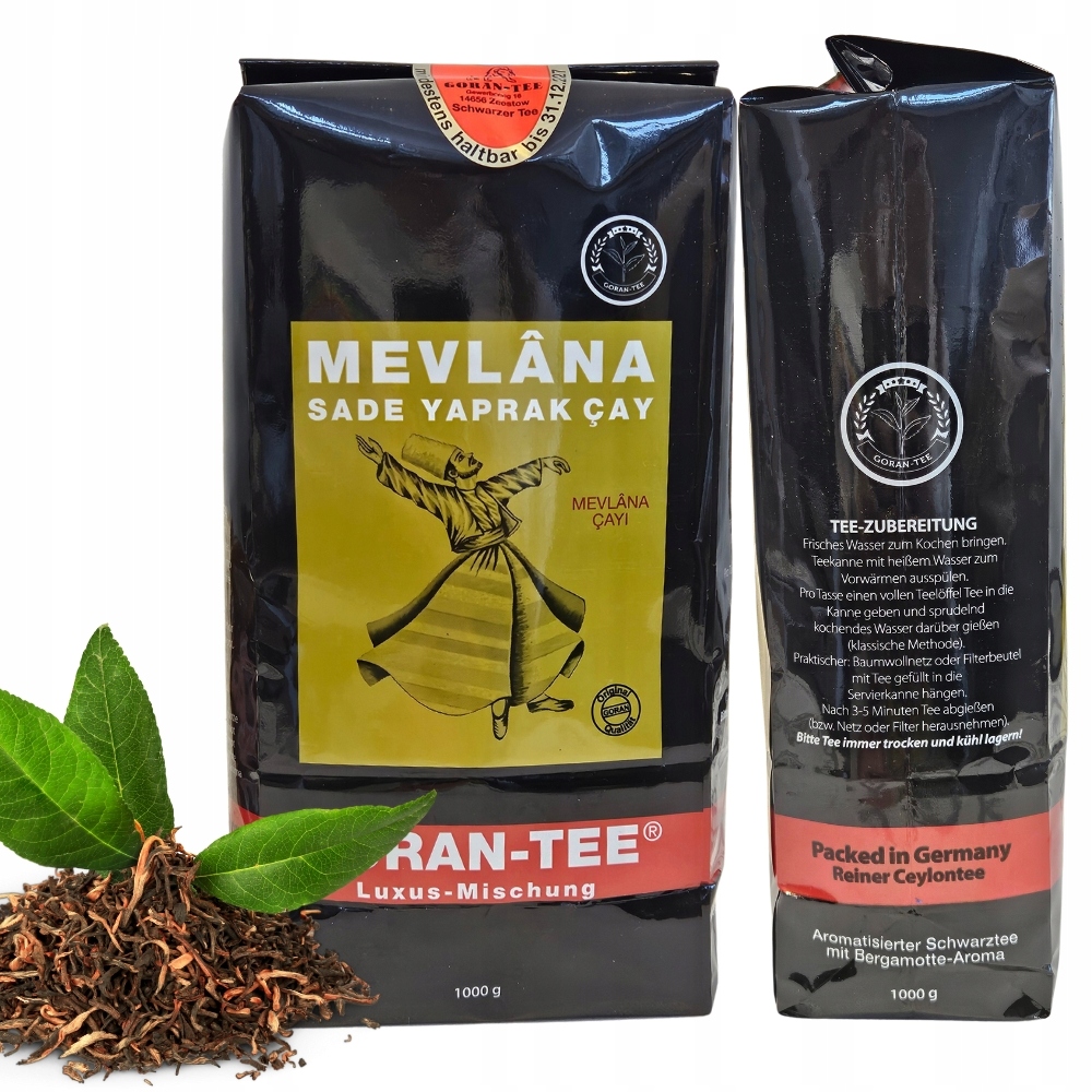 Oryginalna Cejlońska Herbata Czarna Liściasta Mevlana Goran Tee 1000 G