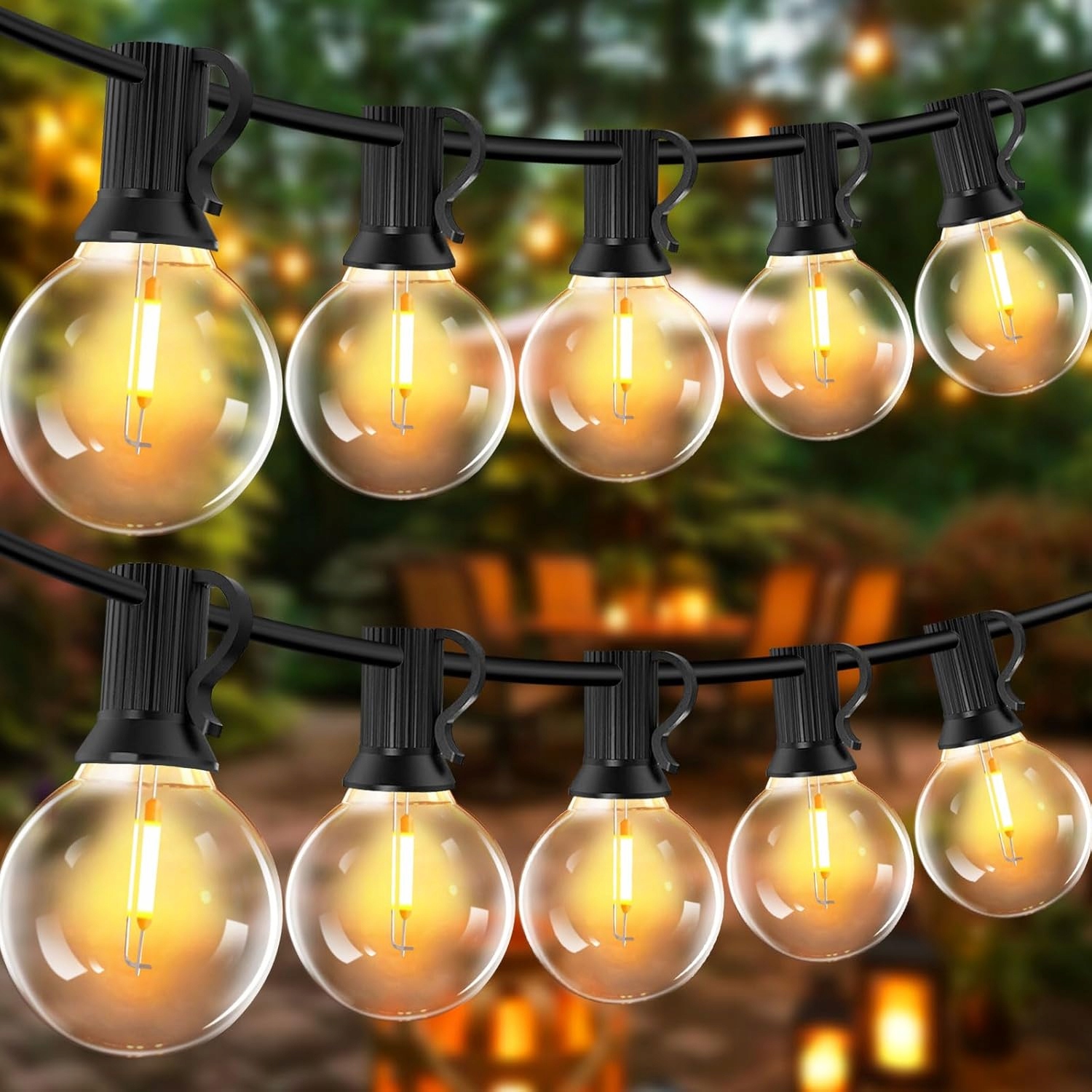 Led zahradní girlanda Světelný řetěz 15 m 50+2 ks Zahradní řetěz G40