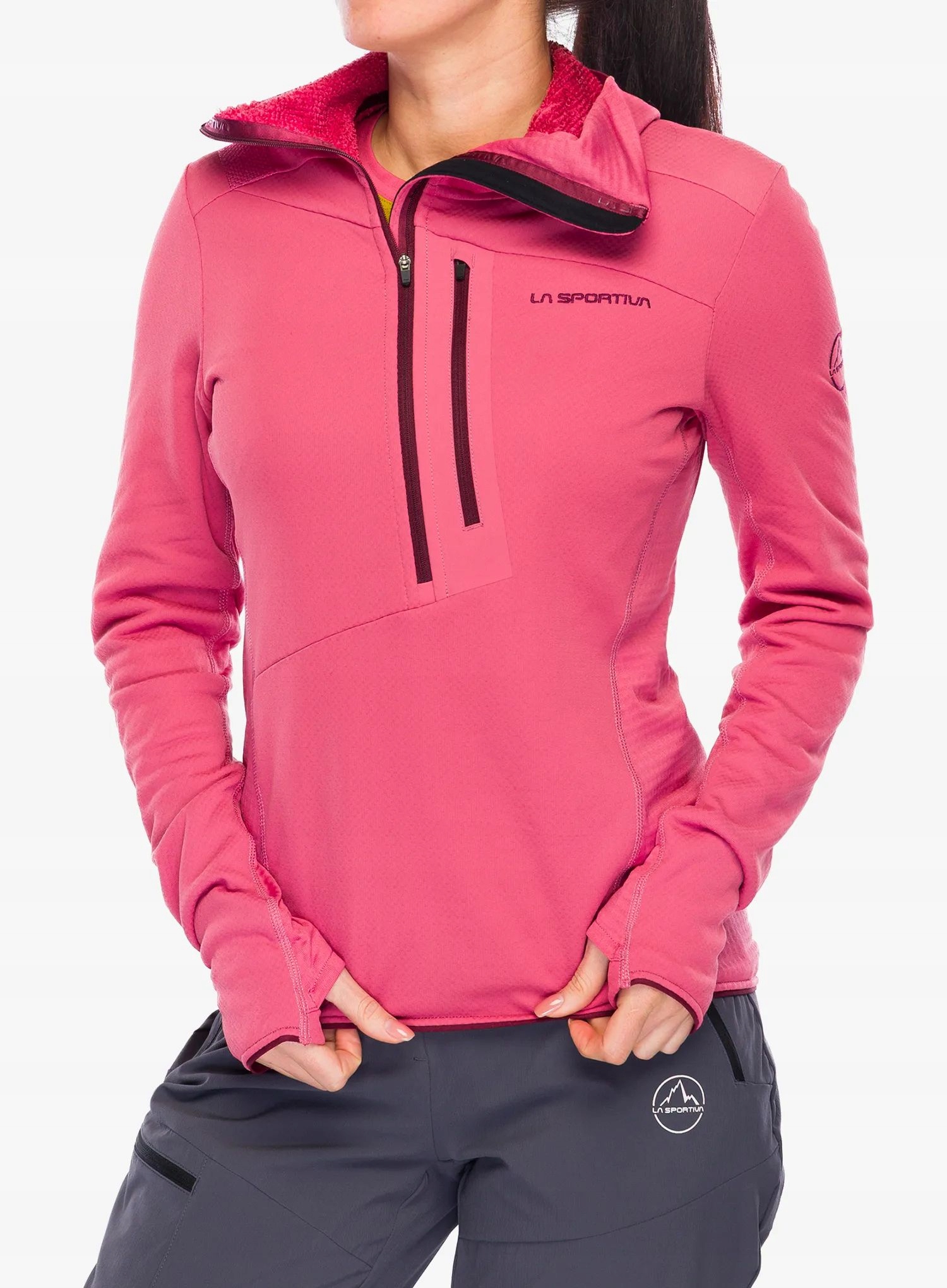 Bluza z kapturem damska La Sportiva Big Wall Pullover Hoody rosebay M