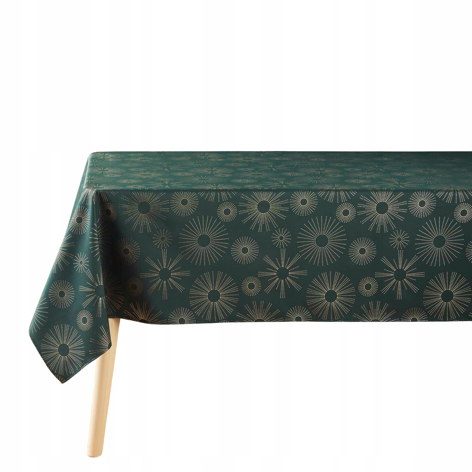Zelený Ubrus Polyester 150 X 300 CM, Zlatý Vzor Pro Domácí Použití