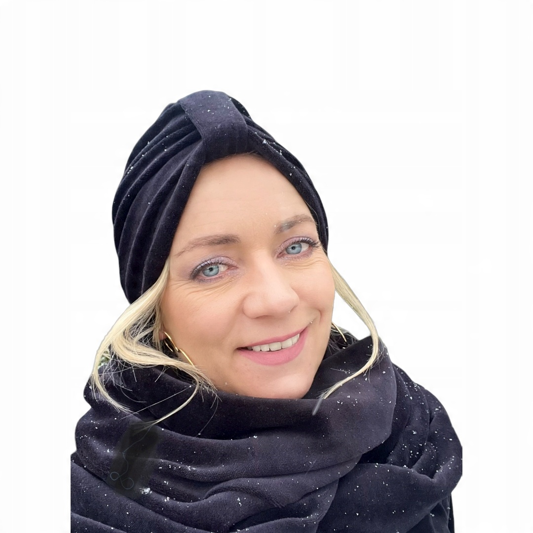 

Komplet Turban Emma wr05 i komin na zimę z weluru