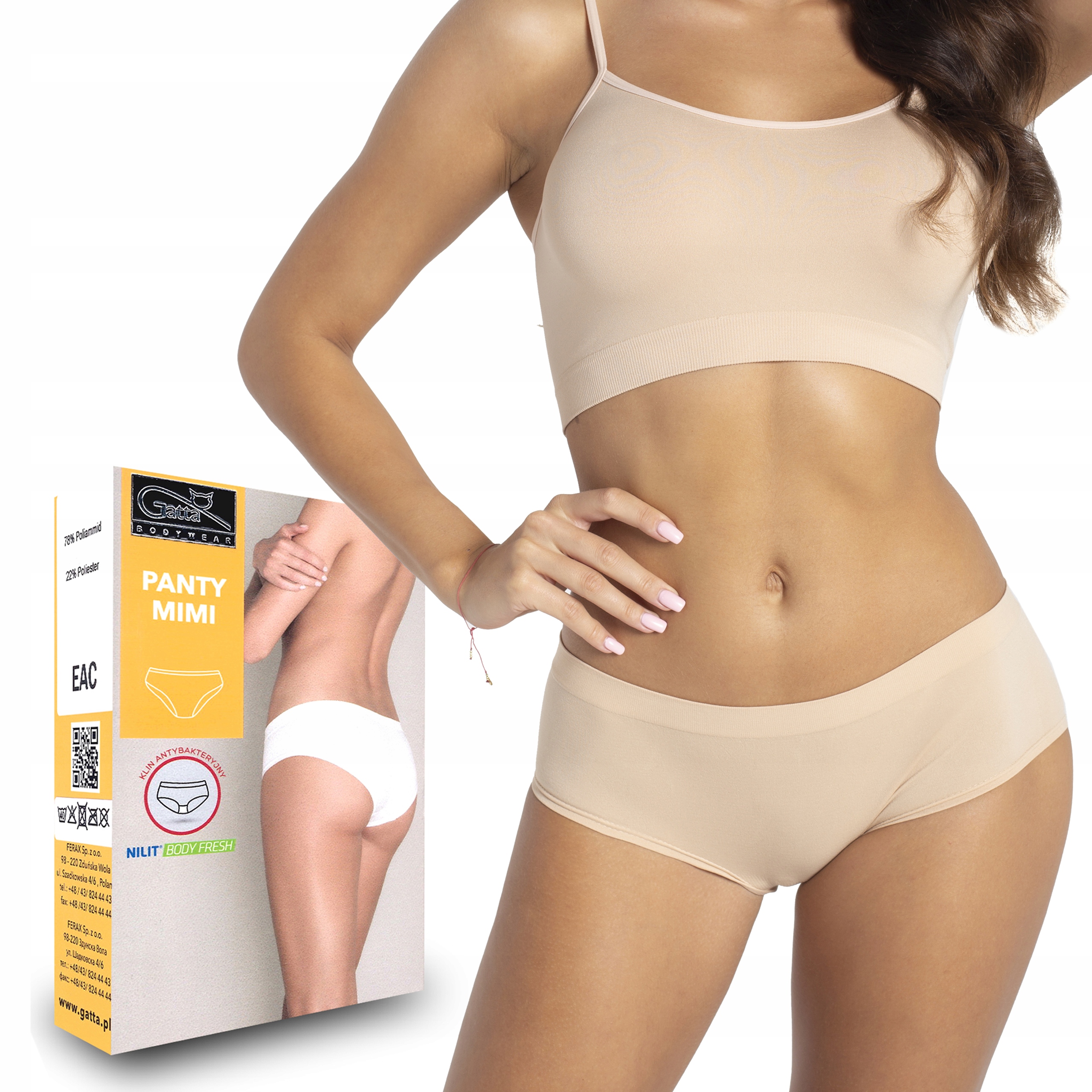 

Panty Mimi Gatta majtki, bezszwowe, natural, L
