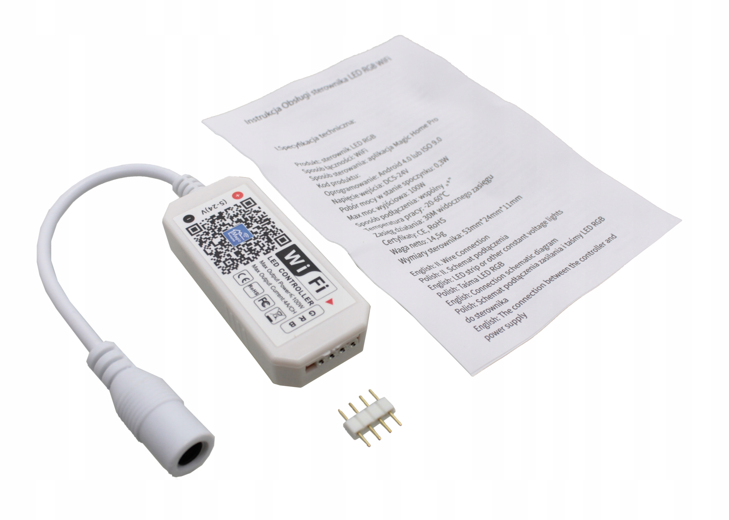 STEROWNIK LED RGB WiFi ALEXA 8A 96W Typ sterownik