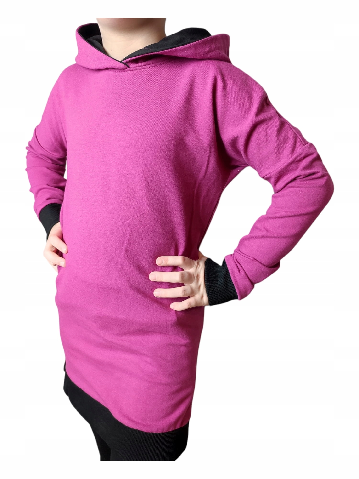 Tunika z kapturem dziewczęca kolor fuksja 152 Płeć dziewczynki