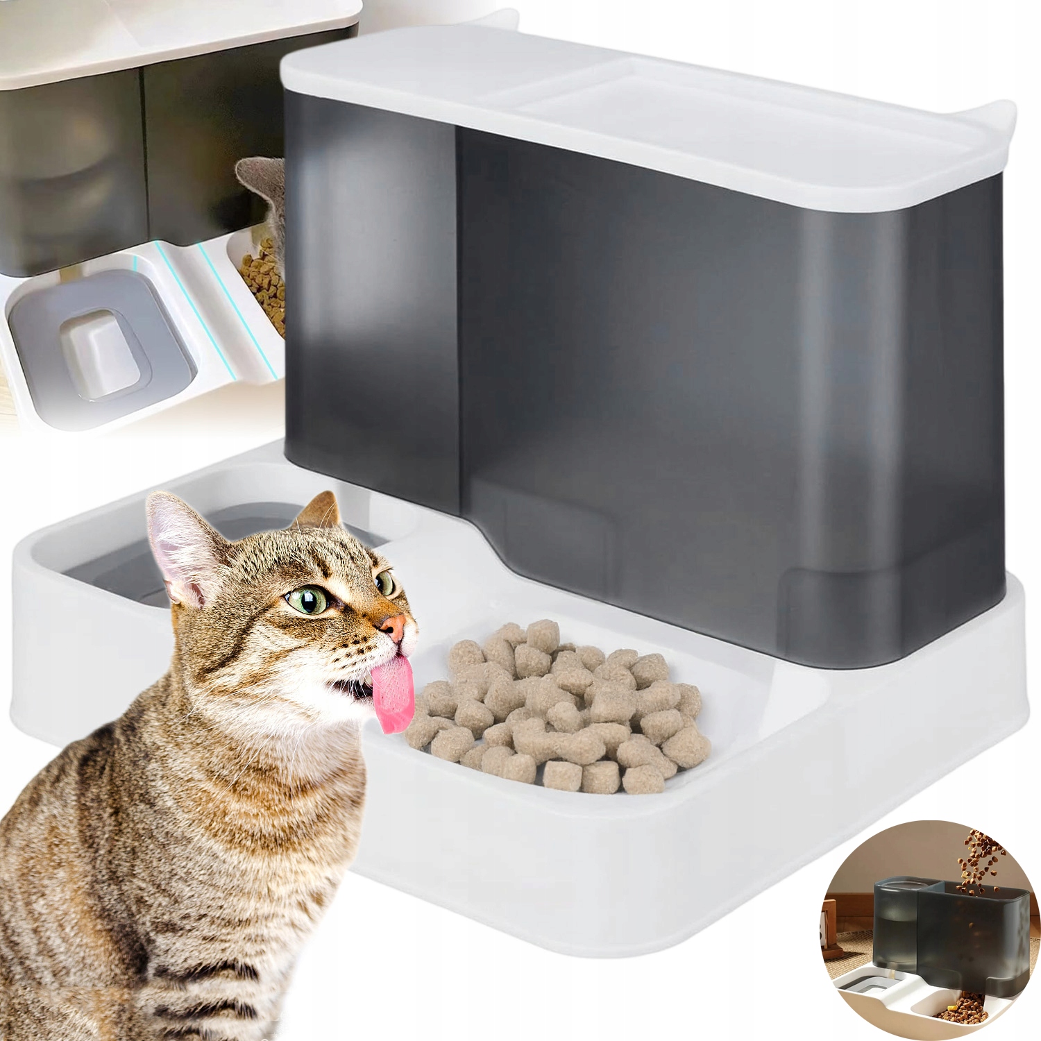 Levně Automatický Podavač Krmiva A Vody Pro Kočky A Psy 2.8 L 1 L