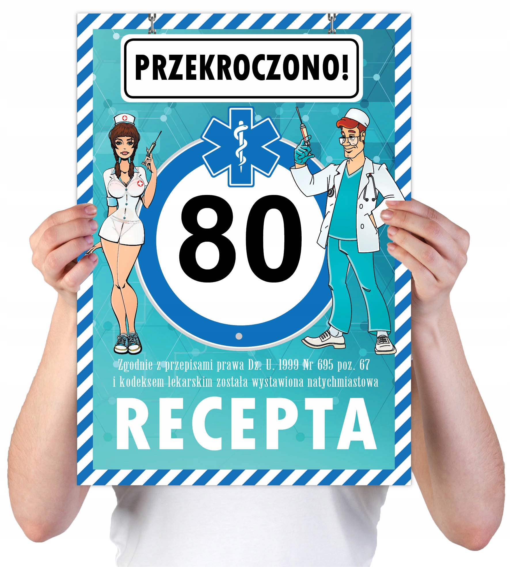 

80 Urodziny Kartka Urodzinowa Z Receptą Na 80 Lat