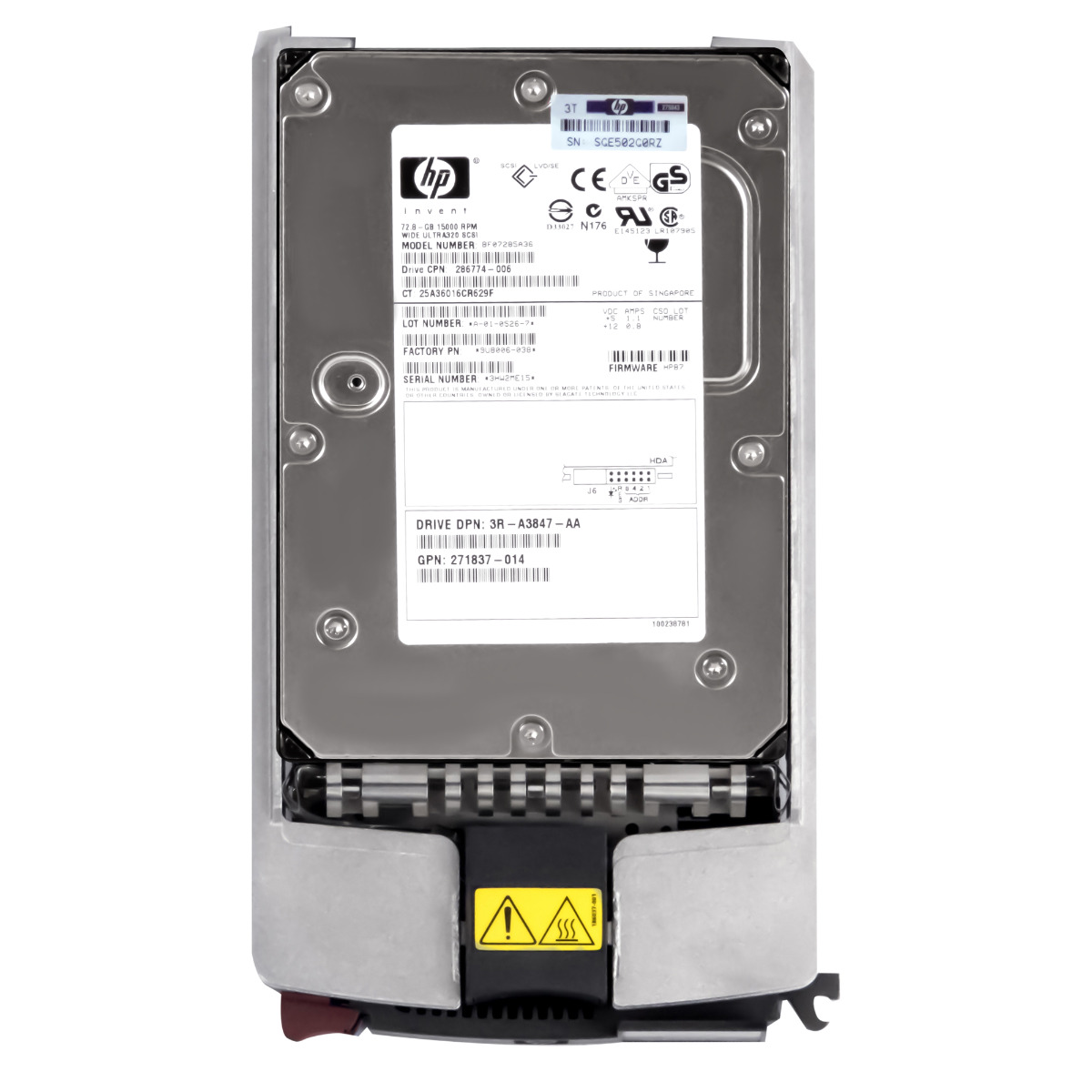 Hp 286774-006 72,8GB 15K 8MB Scsi U320 3,5" BF07285A36