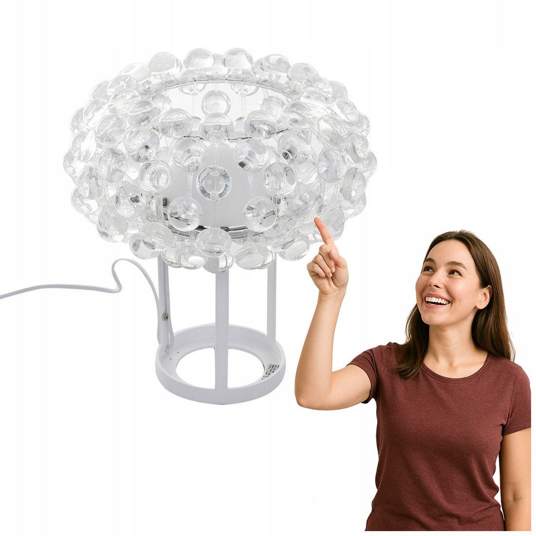 Moderná stolová lampa Lorna Biela 37 cm do obývačky Italux