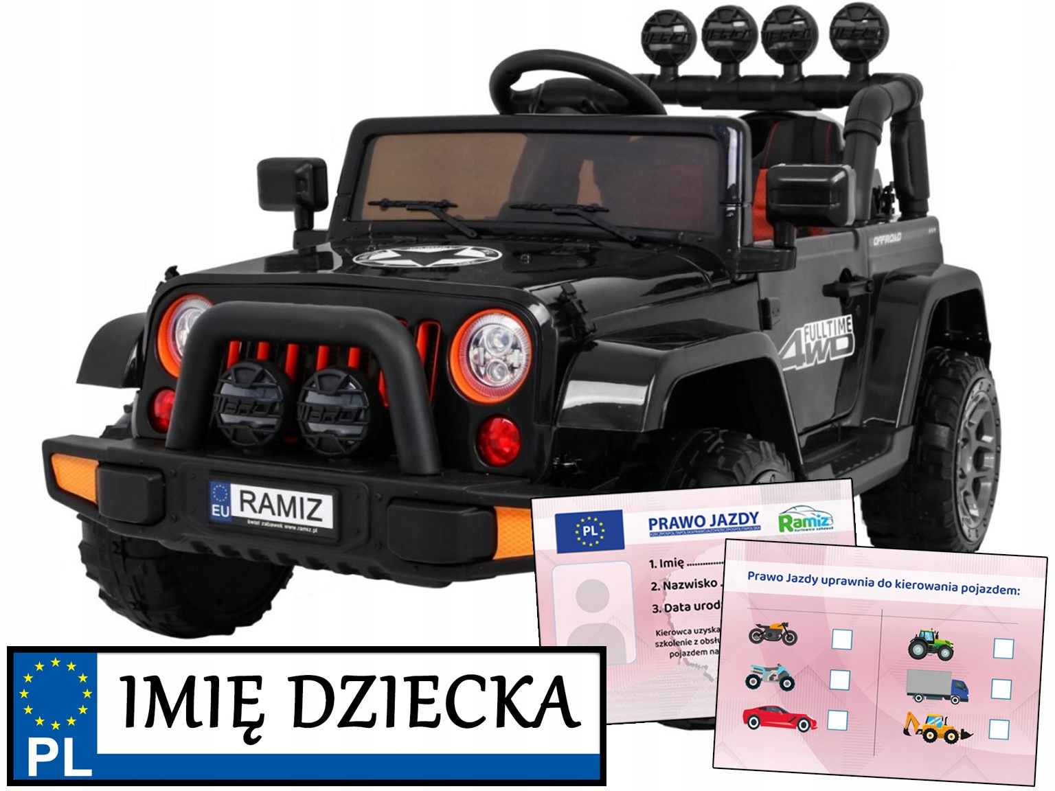 Full Time 4WD 4x4 samochód elektryczny dla dzieci Pilot napęd 4x4 Eva