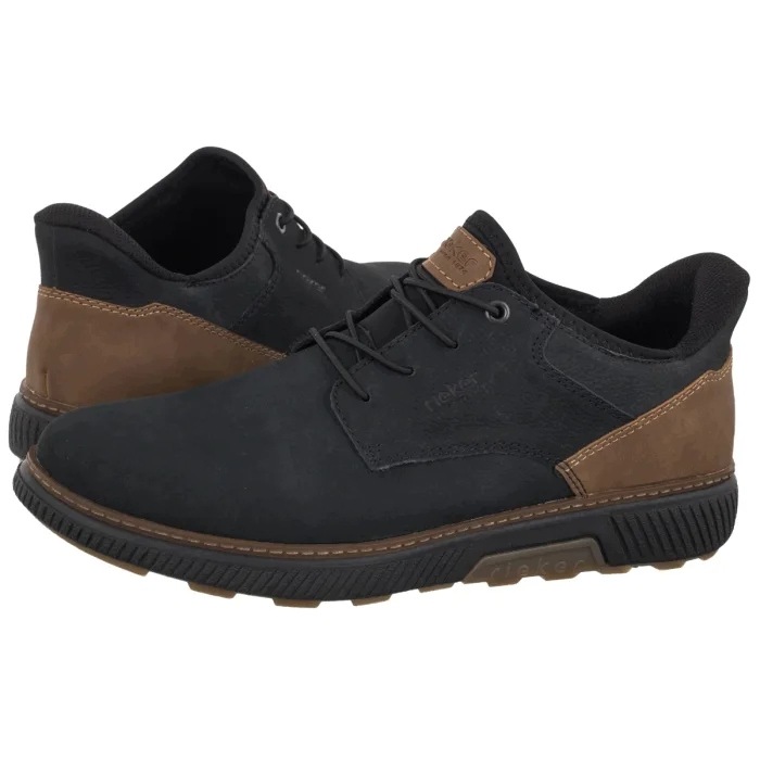 Pánské kožené polobotky Rieker, modré, B3357-15, modré