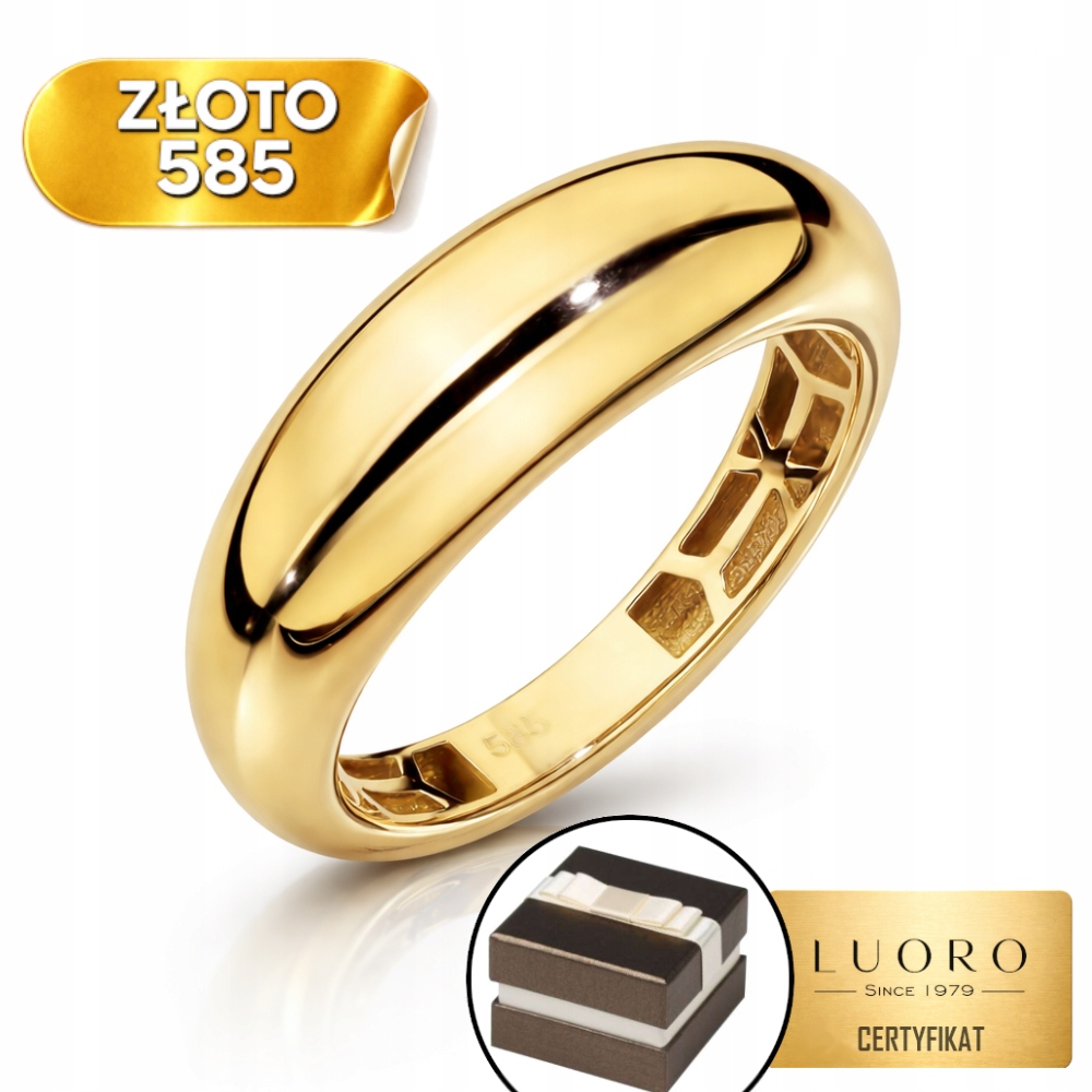 Prstýnek 585 14K Hladký Žlutý Ažurový Vzor Elegantní R11