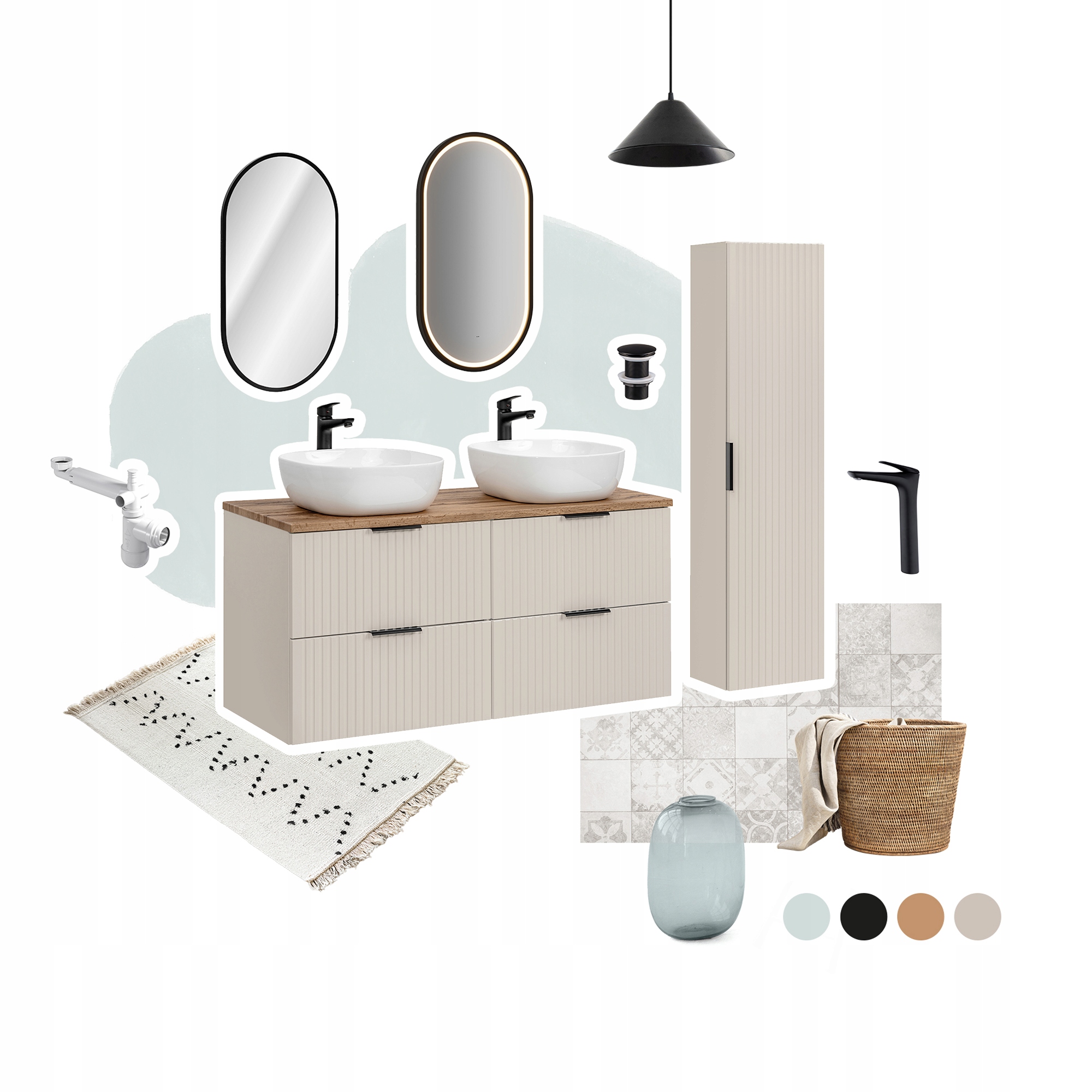 Nábytková sada 60 cm s nábytkovým umyvadlem Sky